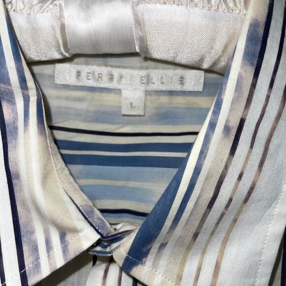 Perry Ellis Mens Button Front Shirt Size Large L Vintage Southwest Print Cotton - Picture 4 of 12